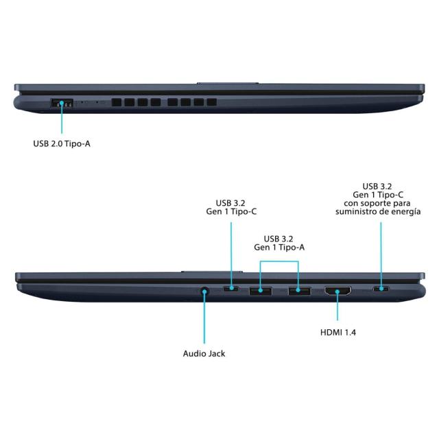Лаптоп ASUS Vivobook 15 2026 M1502XA-BQ015, AMD Ryzen 9 7940HS 8C (4.0 - 5.2 GHz, 16MB Cache), 15.6'' (39.62 cm) FHD IPS Display, AMD Radeon 780M, 16GB DDR5, 512 GB M.2 NVMe SSD, No OS