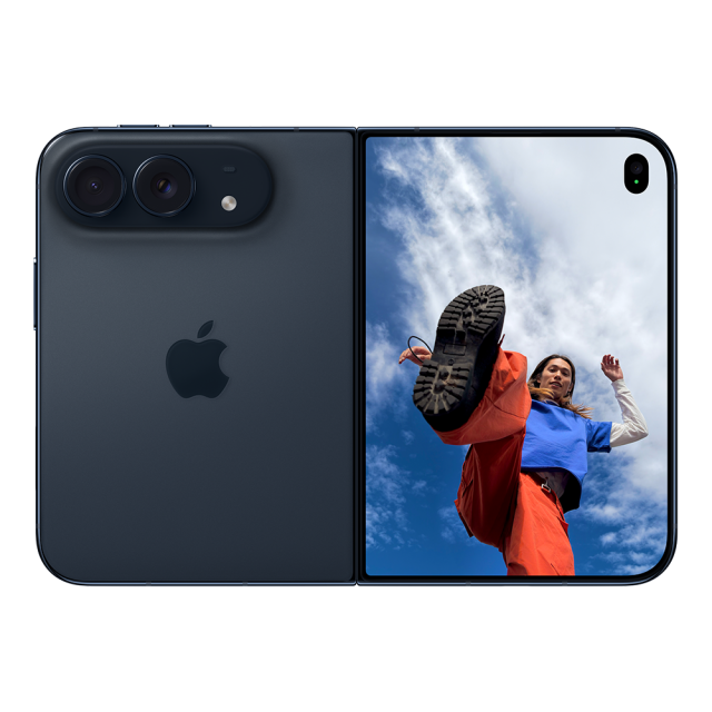 Смартфон Apple iPhone Duo Night Sky, 7.6" (19.30cm) OLED 120Hz + 5.4" (13.71cm) OLED 120Hz дисплей, Apple A20 Pro 6C (2x 4.93 / 4x 2.8 GHz), Dual SIM, 12GB RAM, 512GB Flash памет, 48 + 48 & 12 Mpix камери, iOS