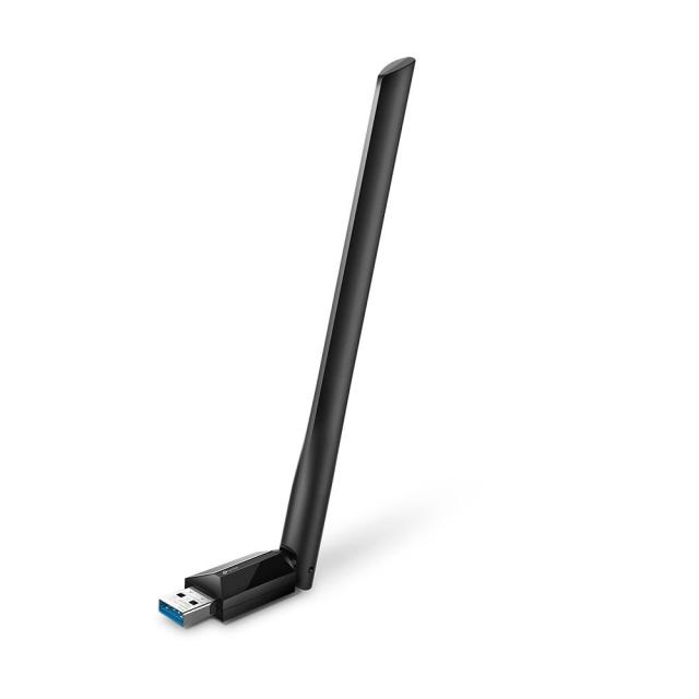 Мрежови адаптер TP-Link Archer T3U Plus, AC1300, 2.4GHz / 5GHz (400+867Mbps), Wireless-a/n/ac, USB 3.0