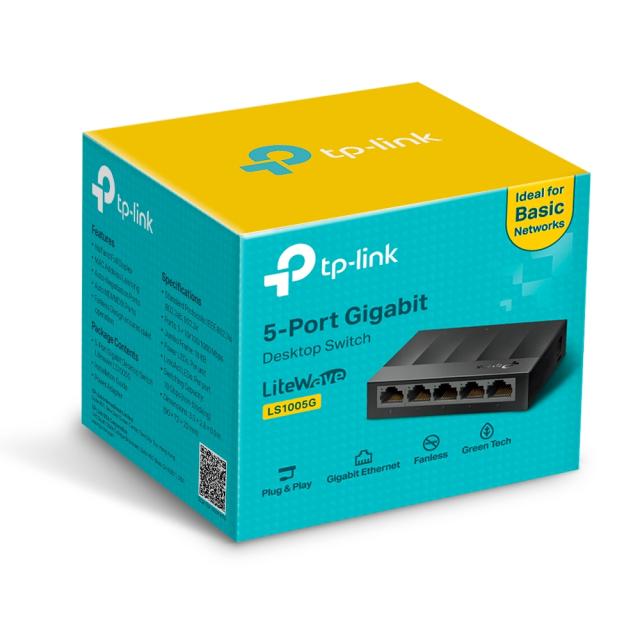 Суич TP-Link LS1005G, 5x 10/100/1000Mbps