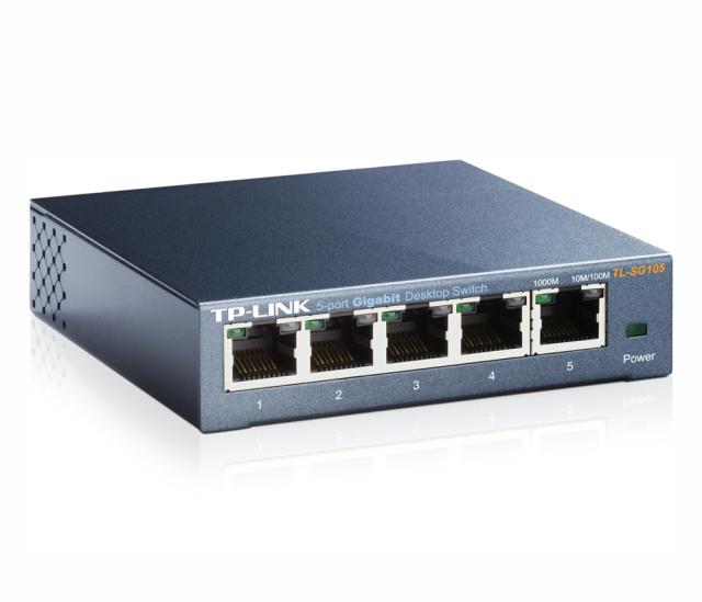 Суич TP-Link TL-SG105, 5x 10/100/1000 Mbps, метален