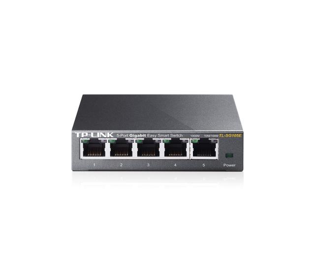 Суич TP-Link TL-SG105E, 5x 10/100/1000 Mbps, управляем, до 32 VLANs