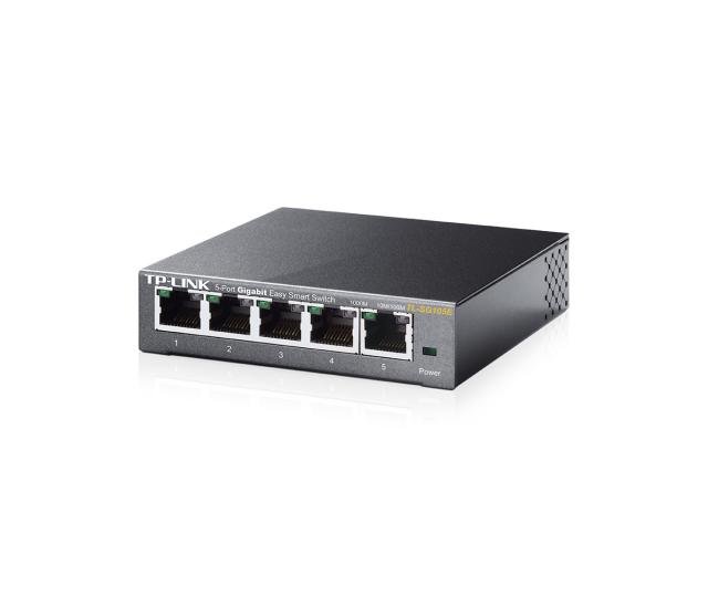 Суич TP-Link TL-SG105E, 5x 10/100/1000 Mbps, управляем, до 32 VLANs