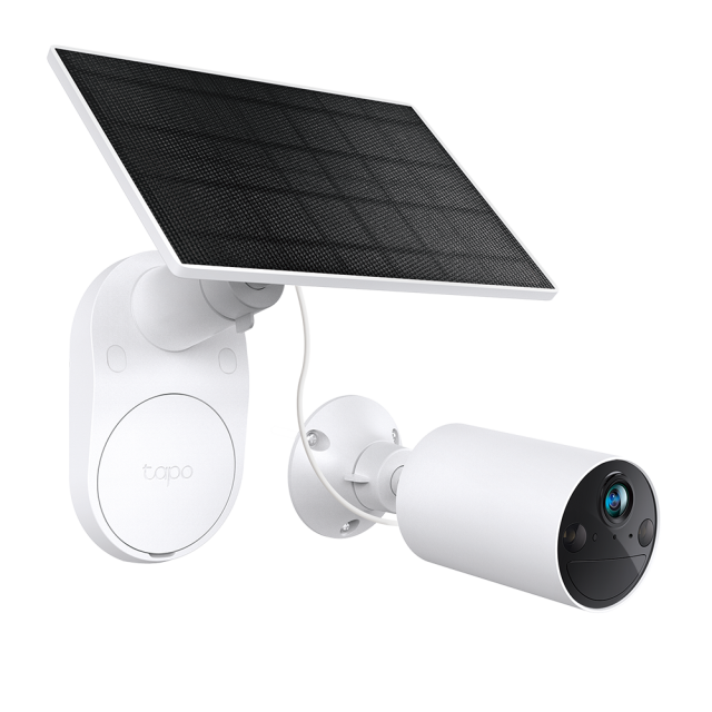 Камера IP TP-Link Tapo C410 + соларния панел Tapo A201, 3MPix (2304x1296@15fps), H.264, IR осветеност (до 15m), IP65, Wi-Fi, microSD, микрофон и говорител