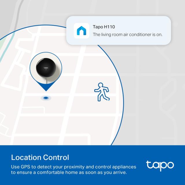 Смарт контролер TP-Link Tapo H110, Smart IR & IoT хъб, поддържа 18 типа устройства и над 8000 марки, звънец, Wi-Fi, черен
