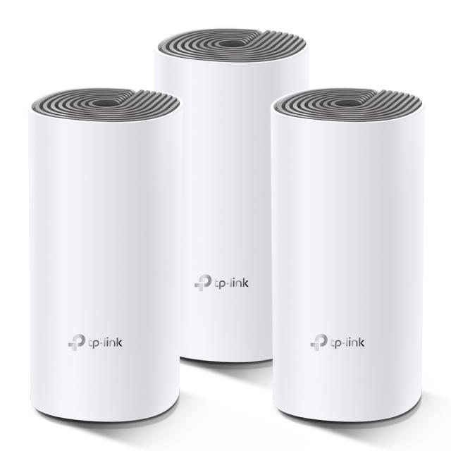 Мрежови комплект TP-Link Deco E4(3-pack), Wireless AC1200, 2.4GHz/5GHz (300M+867 Mbps), 2x 10/100 Mbps WLAN/LAN