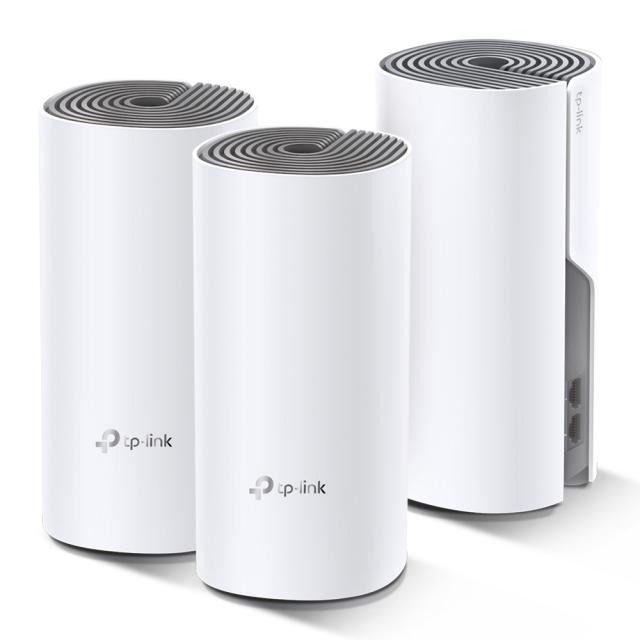 Мрежови комплект TP-Link Deco E4(3-pack), Wireless AC1200, 2.4GHz/5GHz (300M+867 Mbps), 2x 10/100 Mbps WLAN/LAN