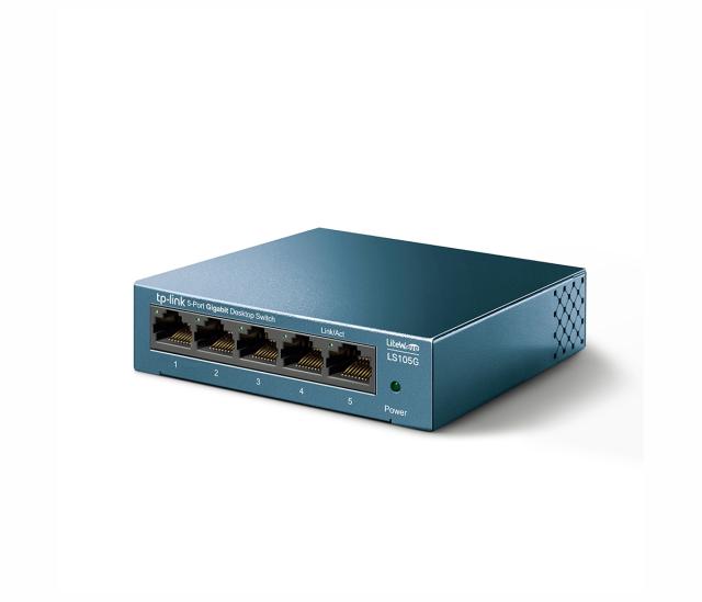 Суич TP-Link LS105G, 1000 Mbps, 5x 10/100/1000 Mbps, неуправляем, метален