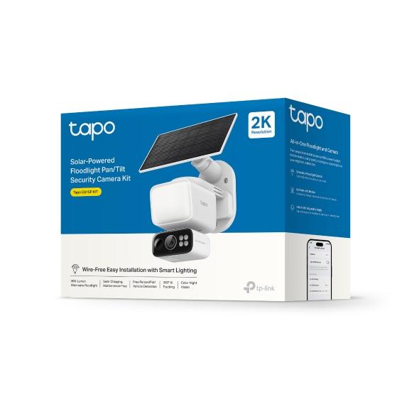 IP камера TP-Link Tapo C615F KIT с включен слънчев панел, 3MPix (2304x1296@20fps), IR осветеност (до 10m), външна IP65, Wi-Fi, microSD слот, двупосочен говорител