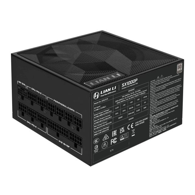 Захранване Lian Li SX1000P 1000W, Active PFC, PCIe 5.1, ATX 3.1, 80 Plus Platinum, Fully modular