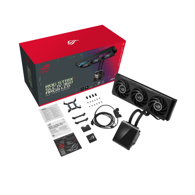 Охладител за процесор ASUS ROG Strix SLC IV 360 ARGB LCD, LGA 1700 / LGA 1851, AM4 / AM5, Черен
