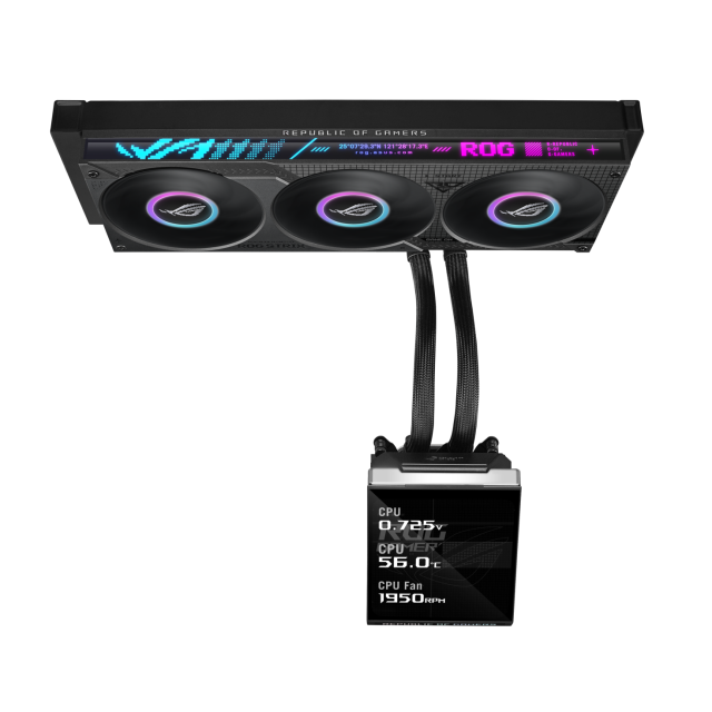 Охладител за процесор ASUS ROG Strix SLC IV 360 ARGB LCD, LGA 1700 / LGA 1851, AM4 / AM5, Черен