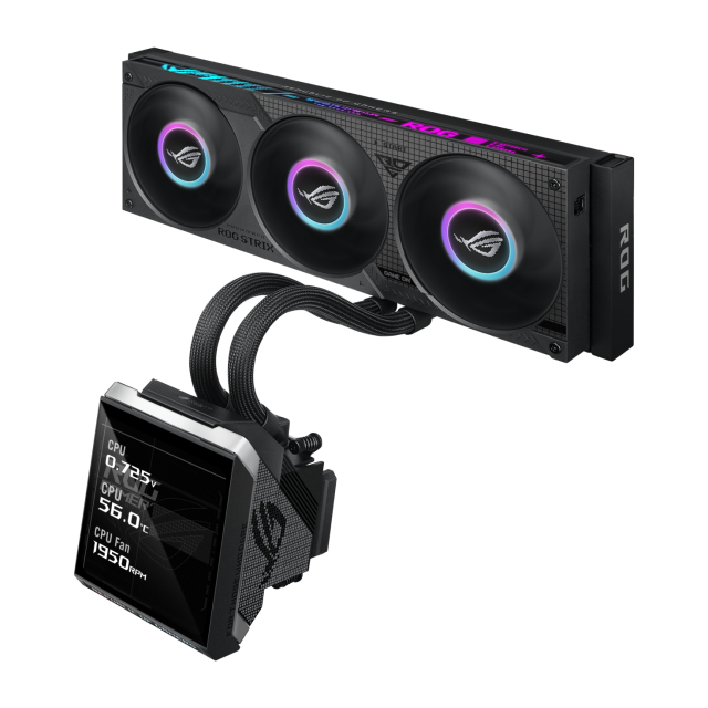 Охладител за процесор ASUS ROG Strix SLC IV 360 ARGB LCD, LGA 1700 / LGA 1851, AM4 / AM5, Черен