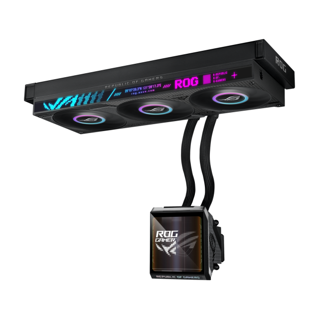 Охладител за процесор ASUS ROG Strix SLC IV 360 ARGB LCD, LGA 1700 / LGA 1851, AM4 / AM5, Черен