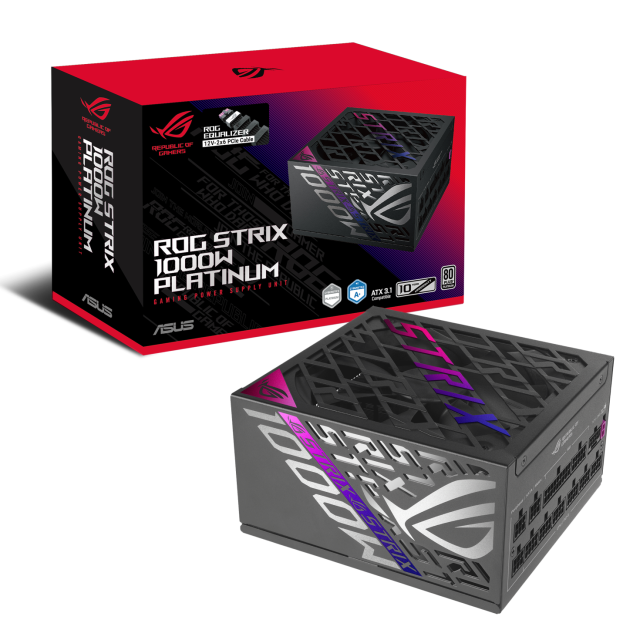 Захранващ блок ASUS ROG STRIX 1000W, Active PFC, PCIe 5.1/ATX 3.1, 80 Plus Platinum, Fully Modular