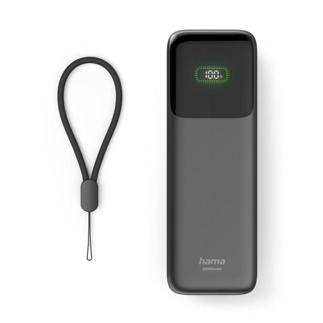 Външна батерия HAMA „Roll Up“, 20000 mAh, 45 W, USB Type-C
