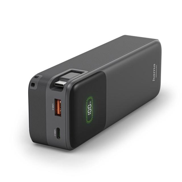 Външна батерия HAMA „Roll Up“, 20000 mAh, 45 W, USB Type-C