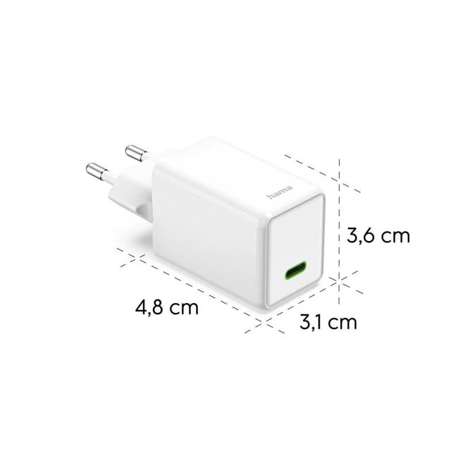 Бързо зарядно устройство HAMA 40–60 W, GaN, USB-C, PD, Dynamic Fast Charger