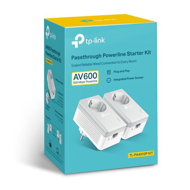 Powerline адаптер TP-Link TL-PA4010PKIT, AV600, 500Mbps, 1 x RJ45 10/100 Mbps FE порт