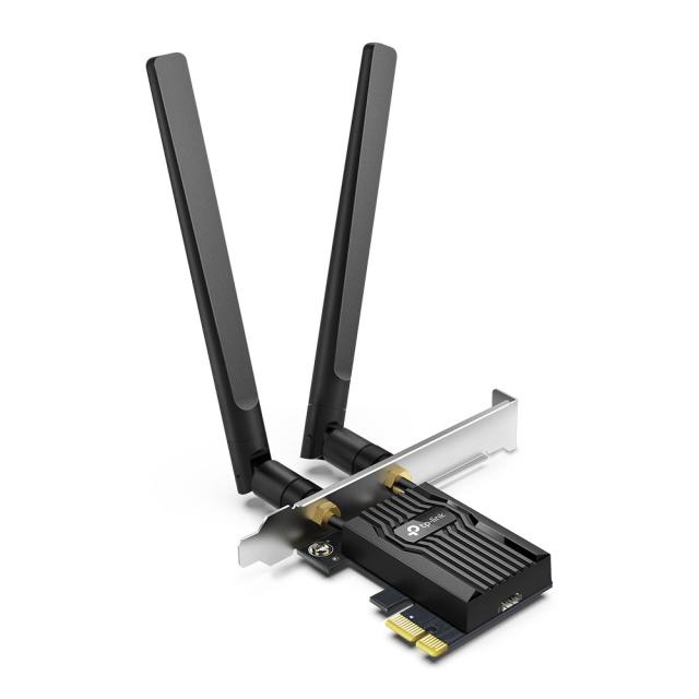 Безжична мрежова карта  TP-LINK Archer TX55E, AX3000, Wi-Fi 6, Bluetooth, 2.4/5GHz (574+2402 Mbps), PCIe