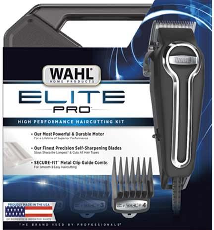 Машинка за подстригване Wahl 79602-201, ElitePro, High Performance Haircutting Kit 10 Secure Fit Guide Combs and accessories