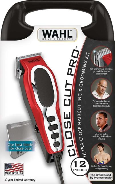 Машинка за подстригване Wahl 79111-2016, CloseCut Red, Corded Clipper Zero-overlap blades provide close cutting, 6 guide combs included