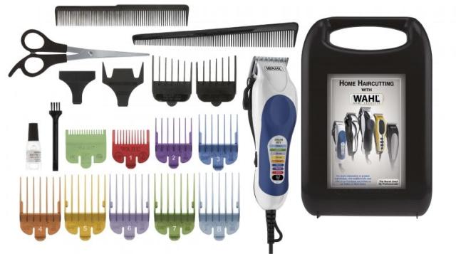 Машинка за подстригване Wahl 79300-1616, ColorPro, Corded Clipper Cutting length adjustment with taper lever, 8 colour coded guide combs and accessories