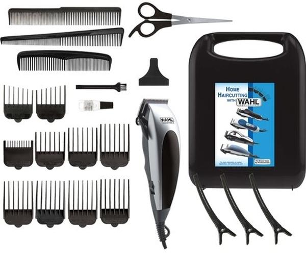 Машинка за подстригване Wahl 09243-2216, HomePro, Corded Clipper 22-Piece Haircutting Kit, Including taper leverl, 10 guide combs and accessories