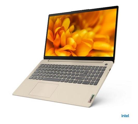 Лаптоп LENOVO IdeaPad 3 UltraSlim (2-ядрен) Tiger Lake Intel Core i3-1115G4 3.0/4.1 GHz, 15.6'' (39.62 cm) FHD AG 300N, 12GB DDR4, 512GB PCIe, Free DOS, Sand, 82H802R4BM