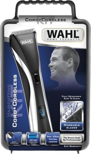 Машинка за подстригване Wahl 09697-1016, Hybrid Clipper LCD, Cord/ Cordless Clipper, 8 guide combs, rinseable blade, LCD screen, handle case and accessories