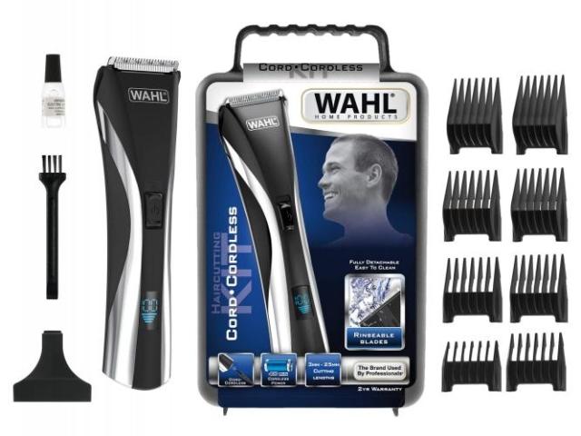 Машинка за подстригване Wahl 09697-1016, Hybrid Clipper LCD, Cord/ Cordless Clipper, 8 guide combs, rinseable blade, LCD screen, handle case and accessories
