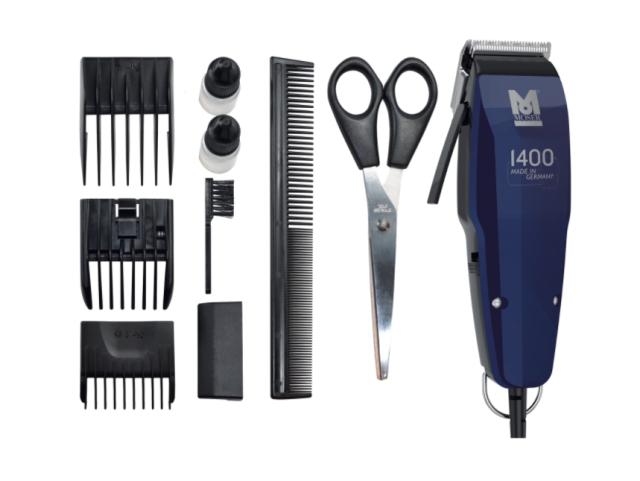 Машинка за подстригване Moser 1406-0452, 1400 Blue edition, Corded Clipper Made in Germany Adjustable lever with 5 lockable positions, 5-pos. guide comb & 14 mm comb, scissor, comb, extra oil