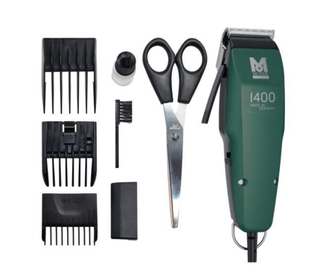 Машинка за подстригване Moser 1406-0454, 1400 Green edition, Corded Clipper Made in Germany Adjustable lever with 5 lockable positions, Adjustable 5-pos. guide comb & 14 mm comb, scissor