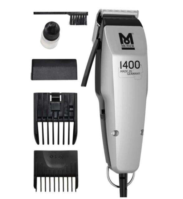 Машинка за подстригване Moser 1406-0458, Edition 1400, Corded Clipper Made in Germany Adjustable lever with 5 lockable positions, 5-pos. guide comb and 4.5 mm guide comb