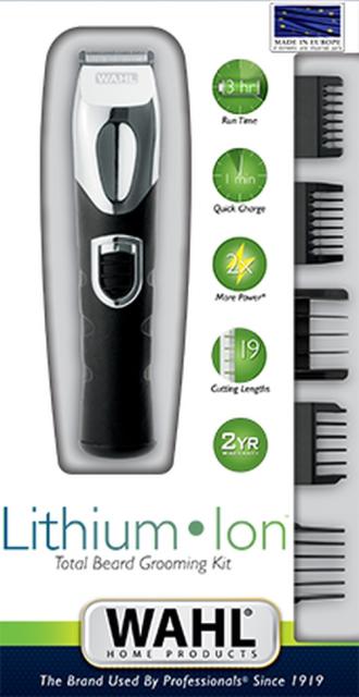 Тример Wahl 09854-2916 Lithium Ion Trimmer, 3 beard combs, 8 hair combs, 6 position guide for trimmer, reversible guide comb