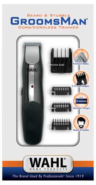 Тример Wahl 09918-1416, Groomsman Rechargeable, Cordless Trimmer Grooming kit including beard trimmer, 6- position guide comb and 3 individual guides combs