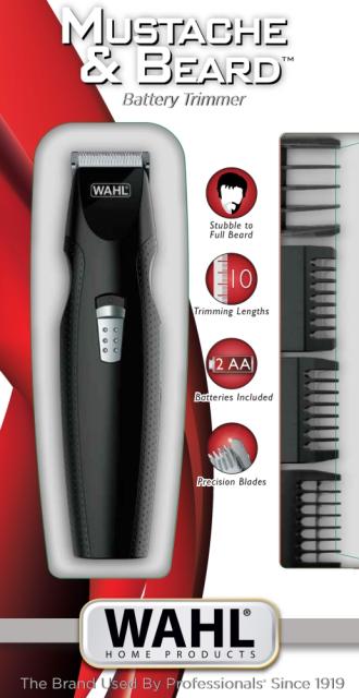 Тример Wahl 05606-508, Mustache & Beard, Battery Trimmer Detail bladeset and dual foil shaver, 6 position beard guide and 3 individual beard guides