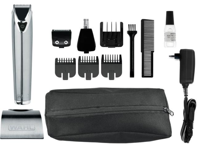 Тример Wahl 09818-116, Stainless Steel Trimmer, Accessories with dual foil shaver, detail trimmer, 3 trimmer combs, 6 pos. guide comb