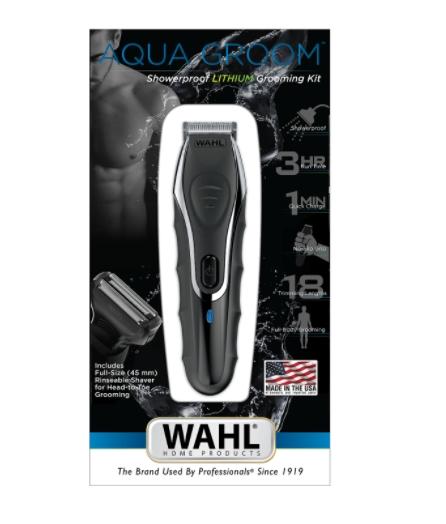 Тример Wahl 09899-016, Aqua Groom, Showerproof full body grooming kit Dual foil shaver with longer hair cutter bar, 11 trimmer combs and 6-position guide comb