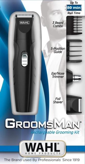 Тример Wahl 09685-016, Groomsman Rechargeable All-in-One, Cordless Trimmer Including beard trimmer, rotary head and double foil shaver