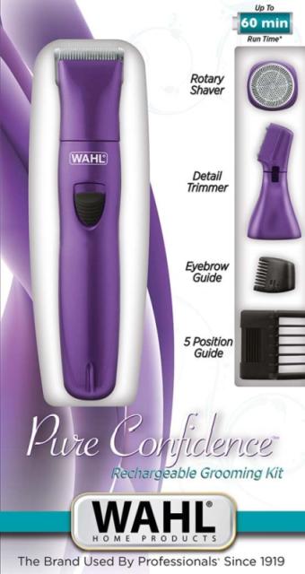 Тример Wahl 09865-116, Delicate Definitions, Lady Trimmer Rechargeable trimmer, eyebrow comb, rotary shaver and 5-position guide comb