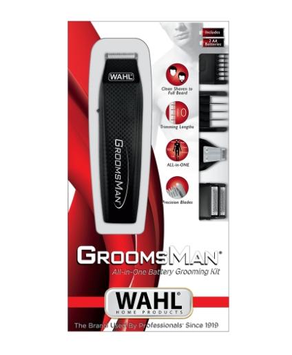 Тример Wahl 05537-3016, Groomsman, Battery Trimmer Battery beard trimmer, trimmer blade and dual foil shaver and 6 pos. beard guide and 3 individual beard guides