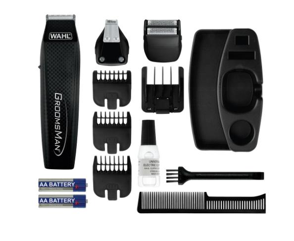 Тример Wahl 05537-3016, Groomsman, Battery Trimmer Battery beard trimmer, trimmer blade and dual foil shaver and 6 pos. beard guide and 3 individual beard guides