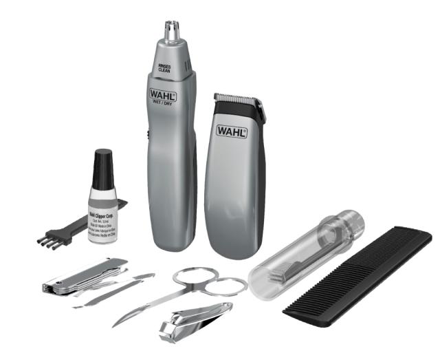 Тример Wahl 09962-1816, Battery Trimmer Kit, Batt. trimmer, nose trimmer, nail file, nail clipper, toothbrush, tweezers, scissors, comb