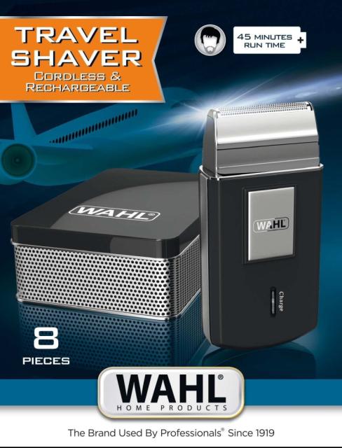 Тример Wahl 03615-1016, Travel Shaver, Rechargeable travel shaver, 45 minutes of runtimes. Convenient travel pouch