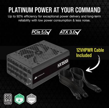 Захранване CORSAIR HXi Series HX1500i 1500W, 80 PLUS Platinum, Fully Modular