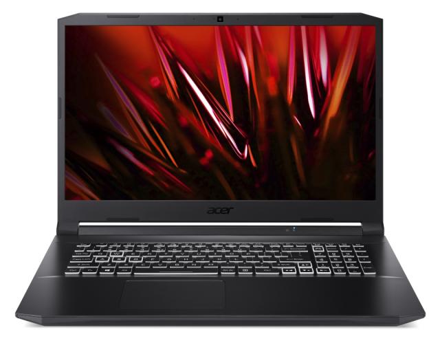 Лаптоп Acer Nitro 5, AN517-54-71J8, Core i7-11800H (2.3GHz up to 4.6GHz, 24MB), 17.3" QHD IPS 165Hz, 16GB DDR4 3200MHz (1 slot free), 1024GB NVMe SSD, HDD Kit, RTX 3060 6GB GDDR6, Cam&Mic., Wi-Fi 6ax, BT 5.1, RGB Backlit kbd, No OS, Black