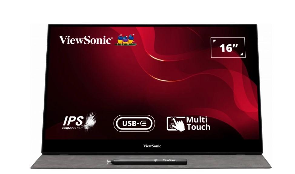 Монитор VIEWSONIC TD1655 Portable Touch Display 15.6" (39.62 cm)  IPS, 6.5ms (Typical GTG), 60Hz, 1920x1080, mini HDMI, 2xUSB Type-C