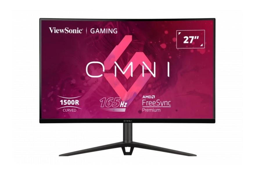 Монитор ViewSonic VX2718-2KPC-mhdj, 27" (68.58 cm) Curved VA панел 2560x1440, 165Hz, QHD, 1ms, 250 cd/m2, 2xHDMI, DisplayPort