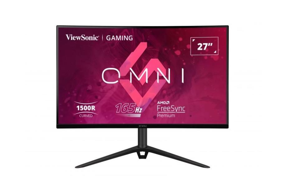 Монитор ViewSonic VX2718-PC-mhdj, 27" (68.58 cm) Curved VA панел, 1920x1080 165Hz, Full HD, 1ms, 250 cd/m2, 2xHDMI, DisplayPort